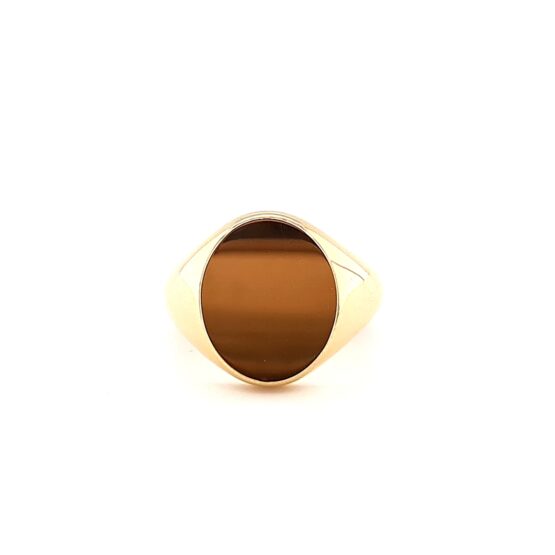 9ct Gold oval 14 x 12mm Signet ring | Fosters Jewellers